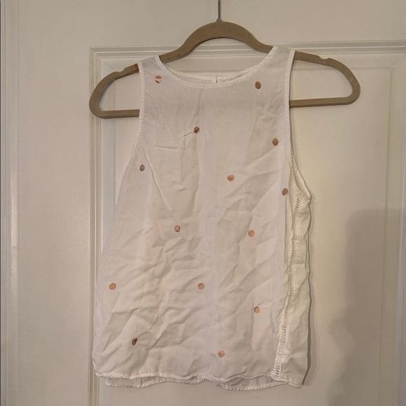 Cloth & Stone White Sleeveless Polkadot Tencil Top - Picture 3 of 5